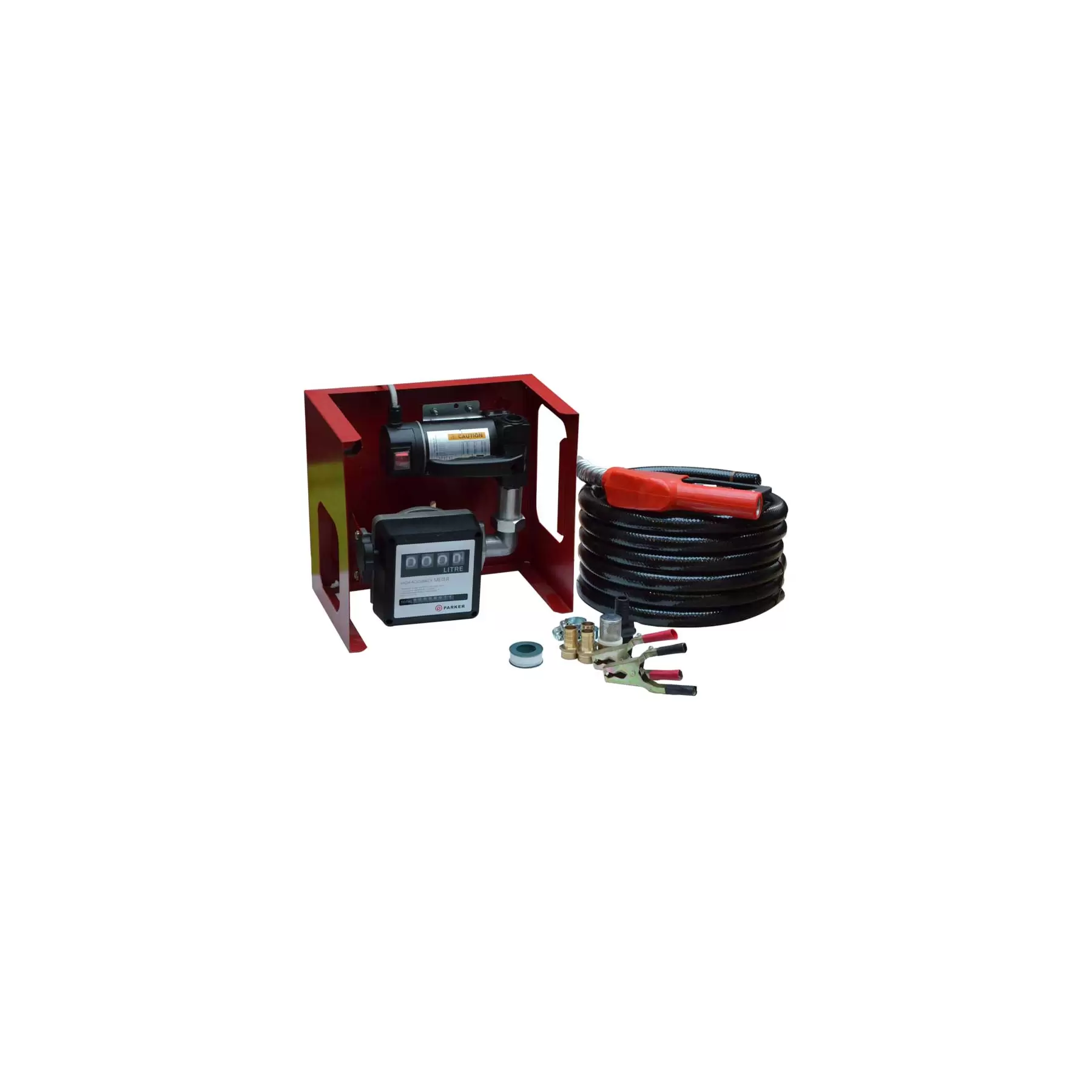 24V Wall Mounted Diesel Transfer Fuel Pump Kit - With Automatic Nozzle - Image 1