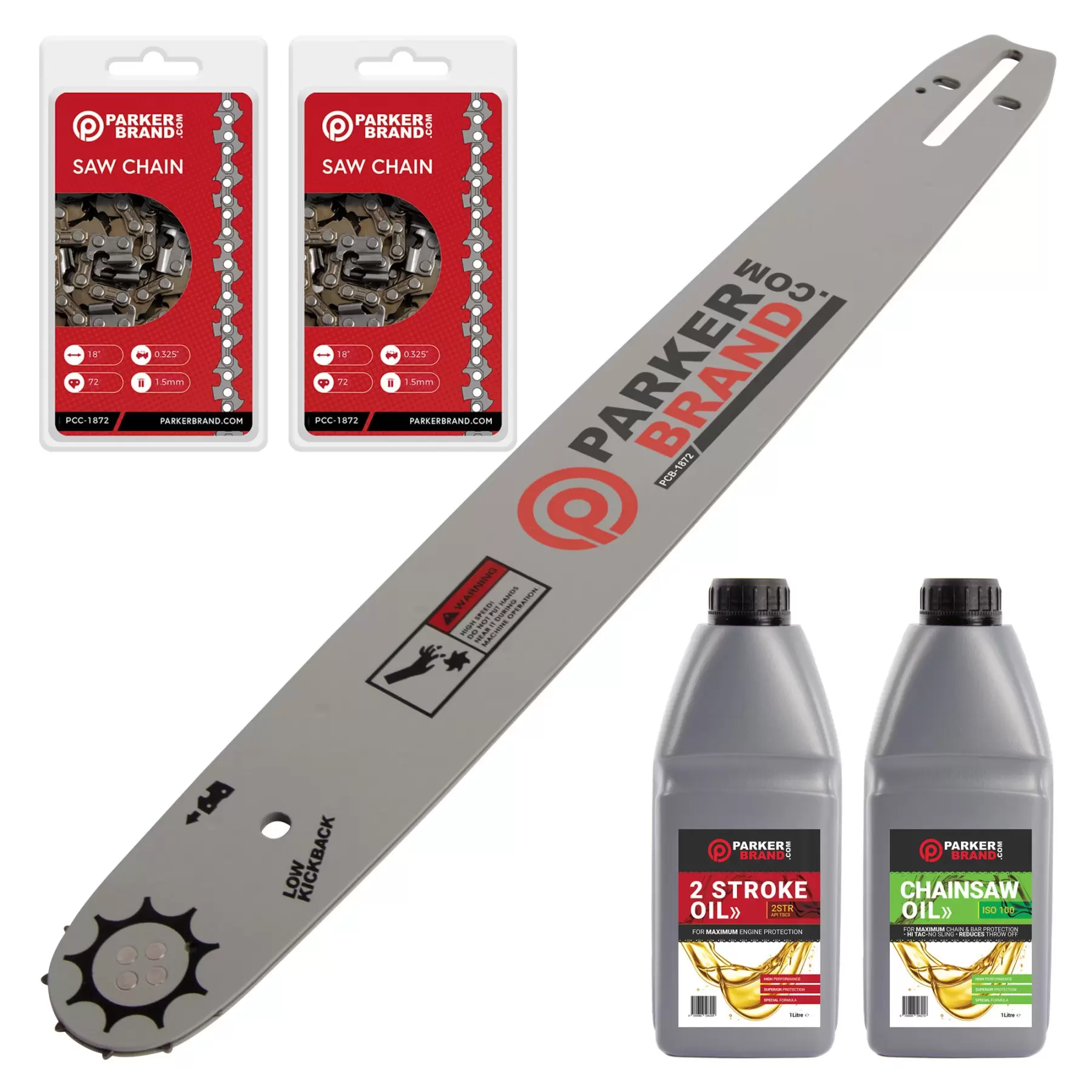 18" Bundle Pack - Bar and 2 x Saw Chain + Oils - Image 1