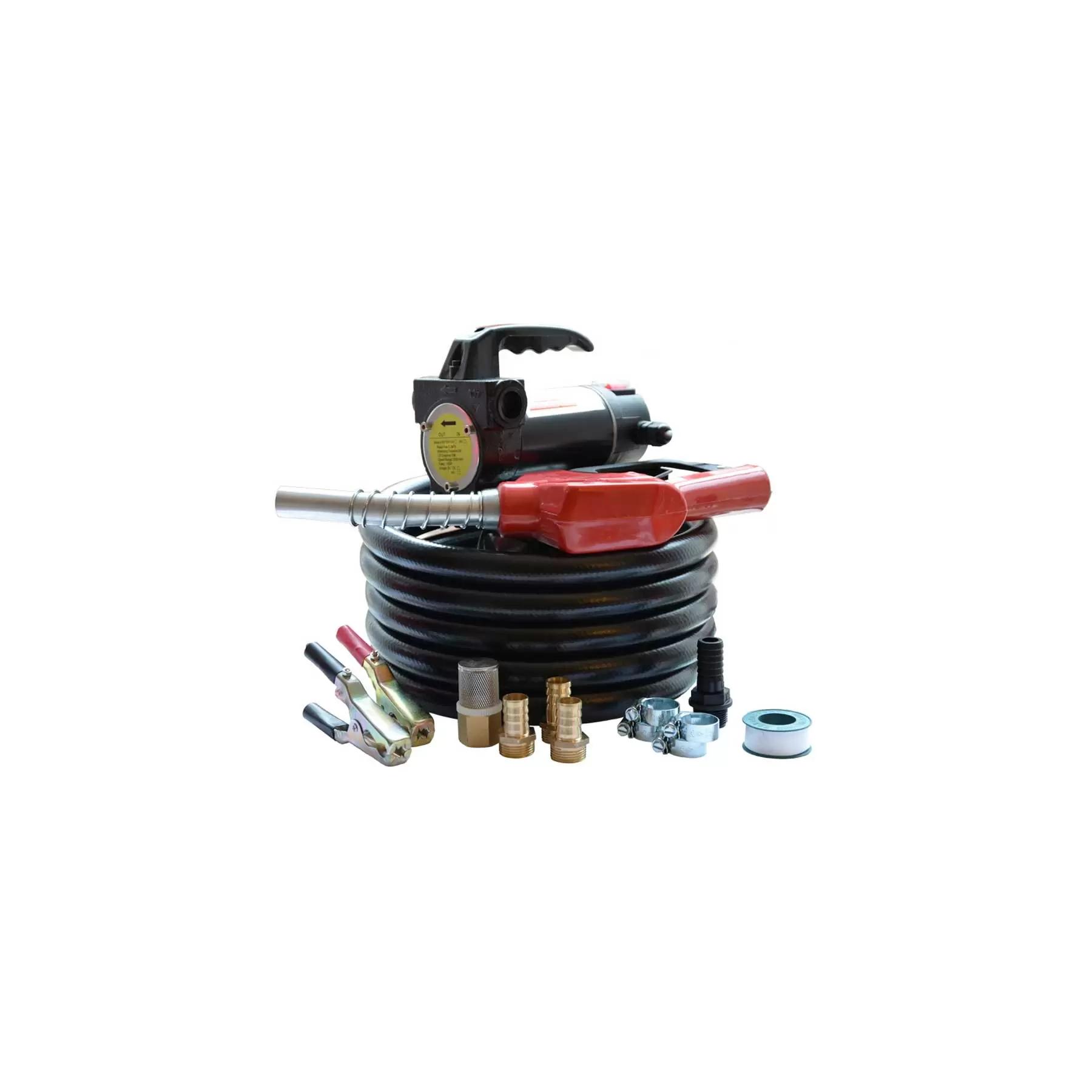 24V Portable Diesel Transfer Fuel Pump Kit - With Automatic Nozzle - Image 1