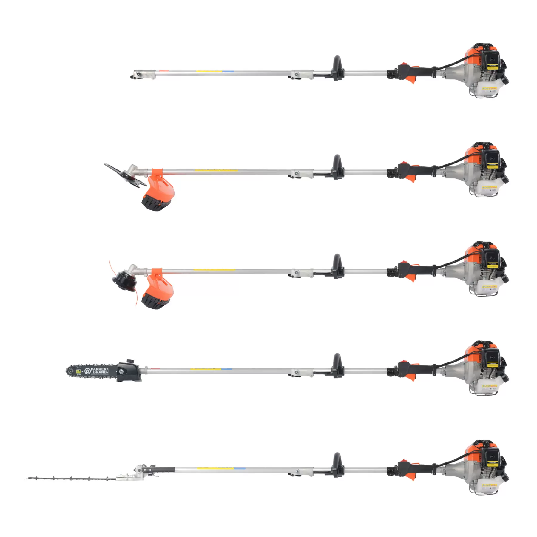 52cc Petrol Multi Function 5 in 1 Garden Tool - Brush Cutter, Grass Trimmer, Chainsaw, Hedge Trimmer & More - Image 2