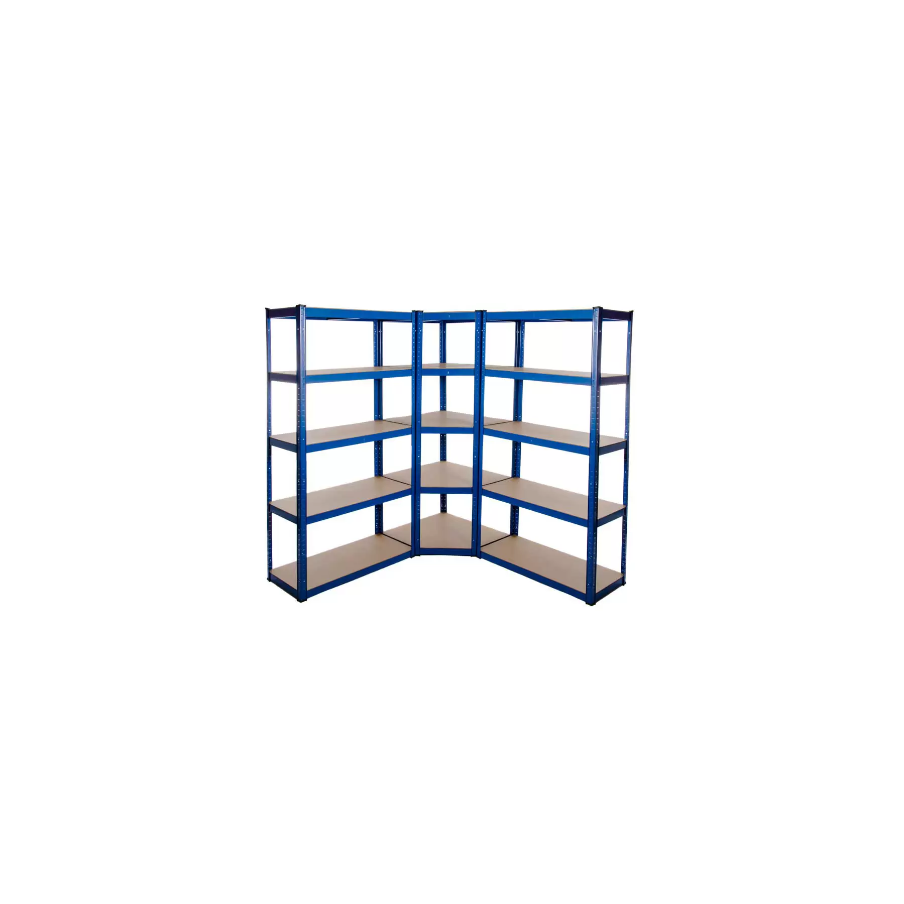 Powder Coated Garage Shelving Corner Unit 3 Pack (175KG) - Boltless - Image 1