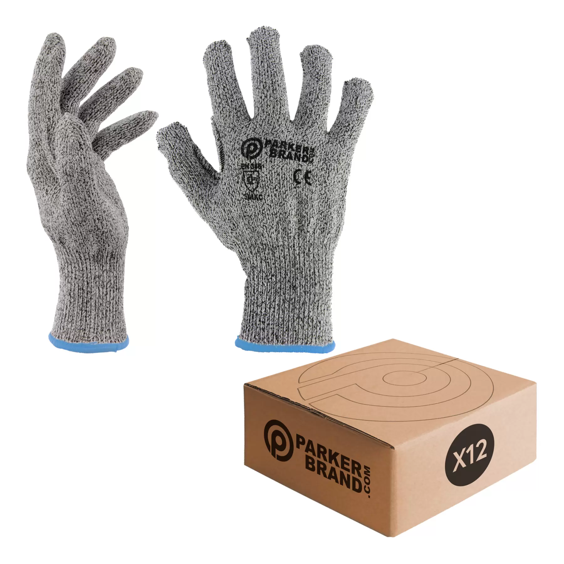 12 x Anti Cut / Safety Work Gloves (Level 5) - Large - Image 1