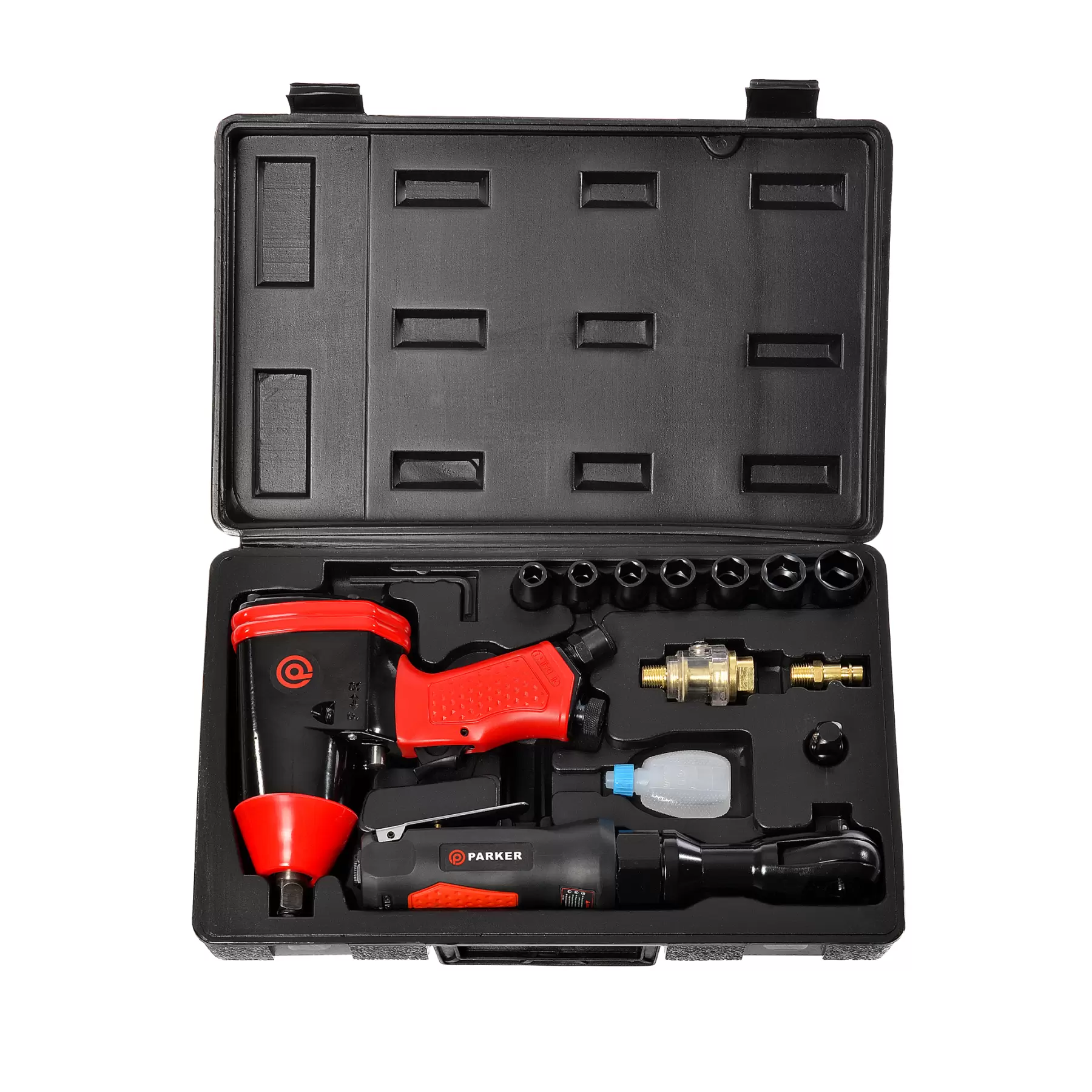 15 Piece 1/2" Air Impact & 3/8" Air Ratchet Wrench Kit - Image 5
