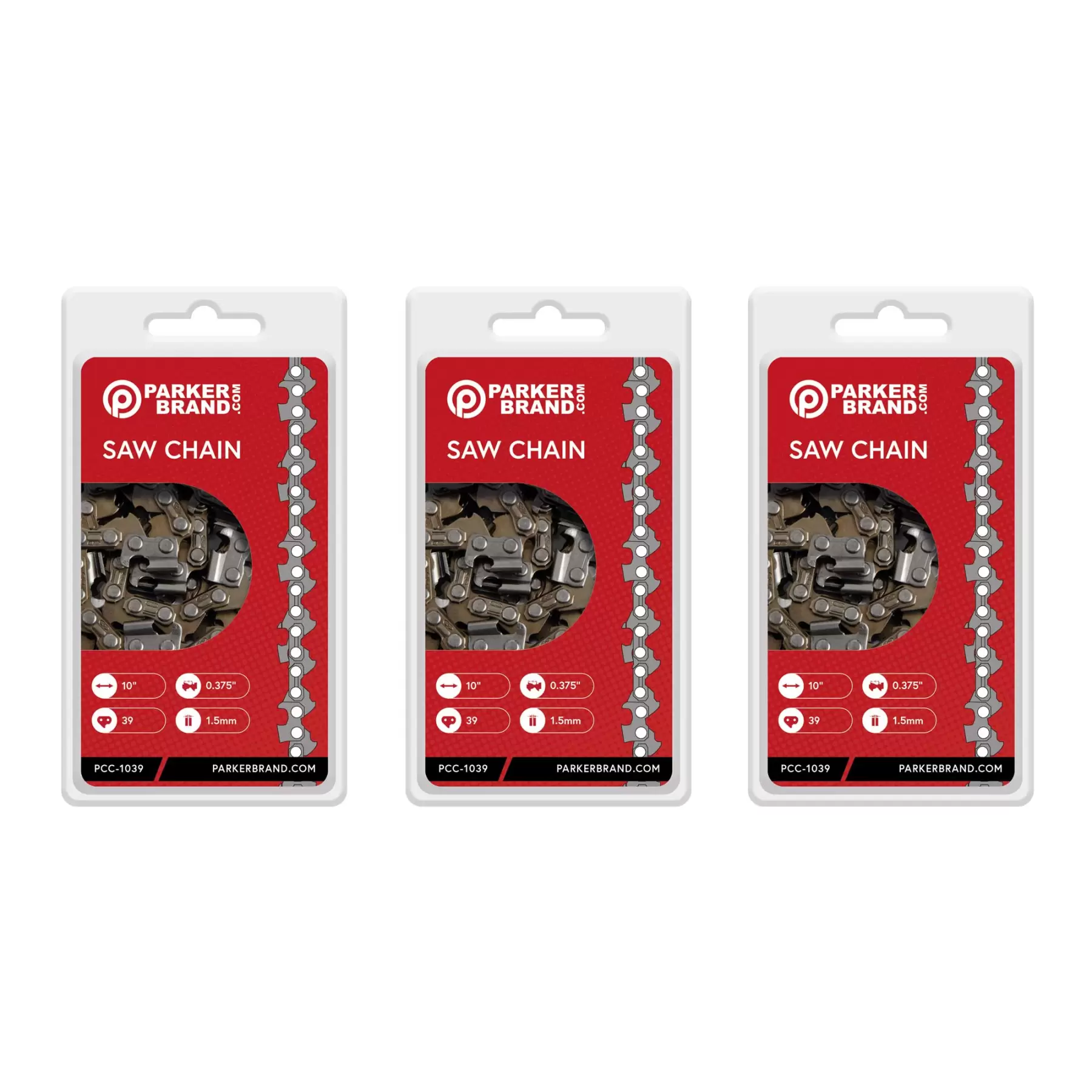 3 Pack of 10" Chainsaw Chains - 39 Link 3 Pack of 10" Chainsaw Chains - 39 Link