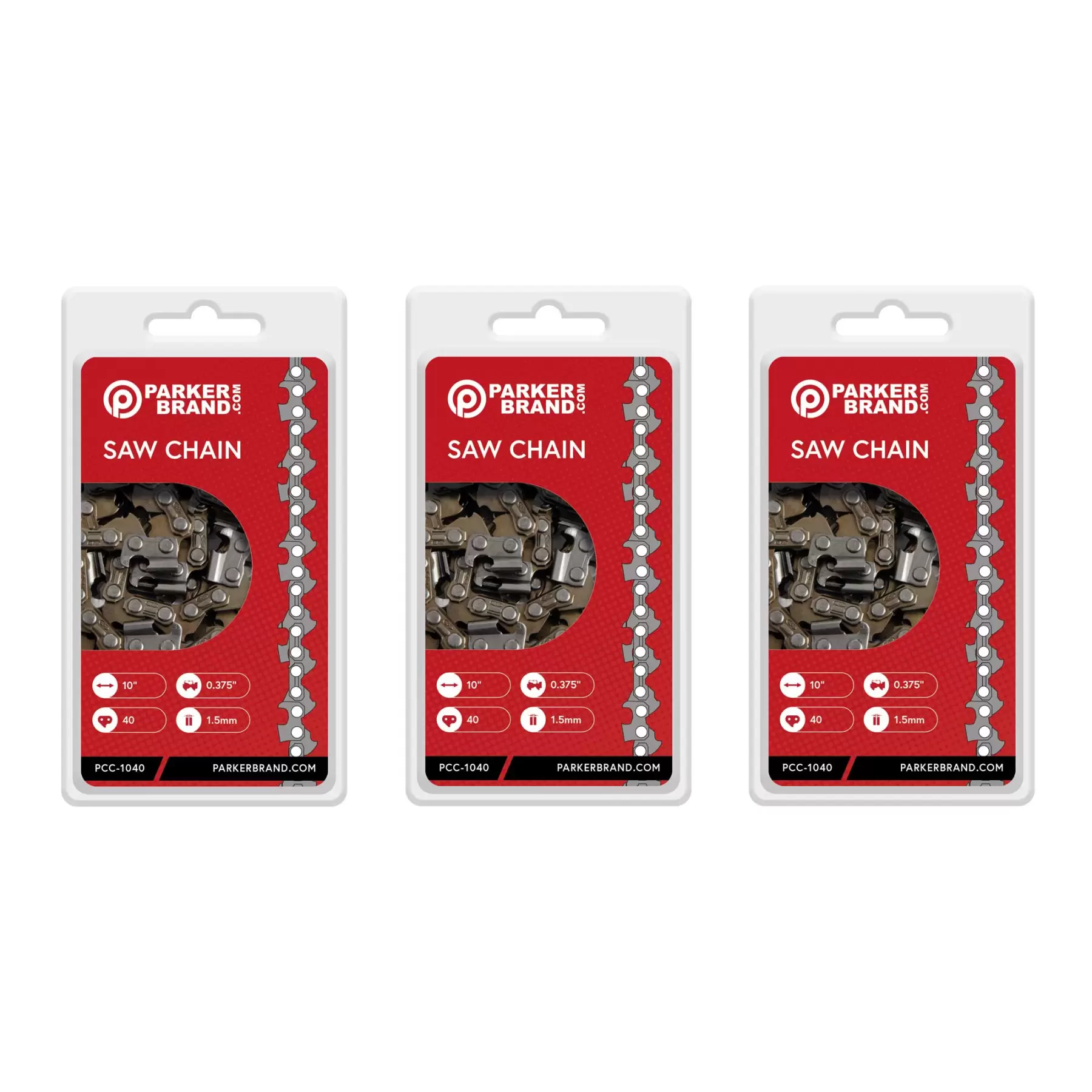 3 Pack of 10" Chainsaw Chains - 40 Link 3 Pack of 10" Chainsaw Chains - 40 Link