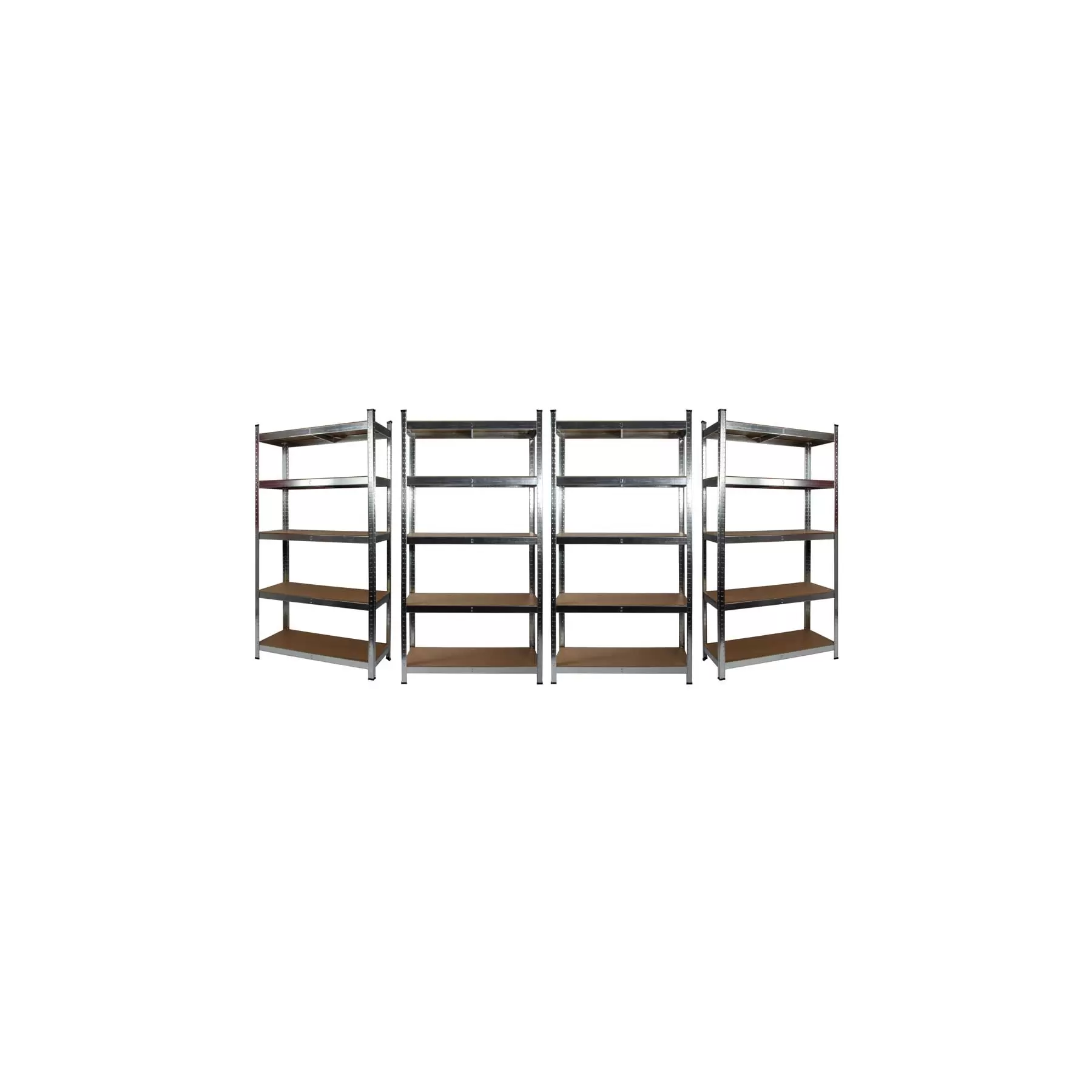 4 x Galvanised Garage Shelving Unit (175KG) - Boltless 4 x Galvanised Garage Shelving Unit (175KG) - Boltless