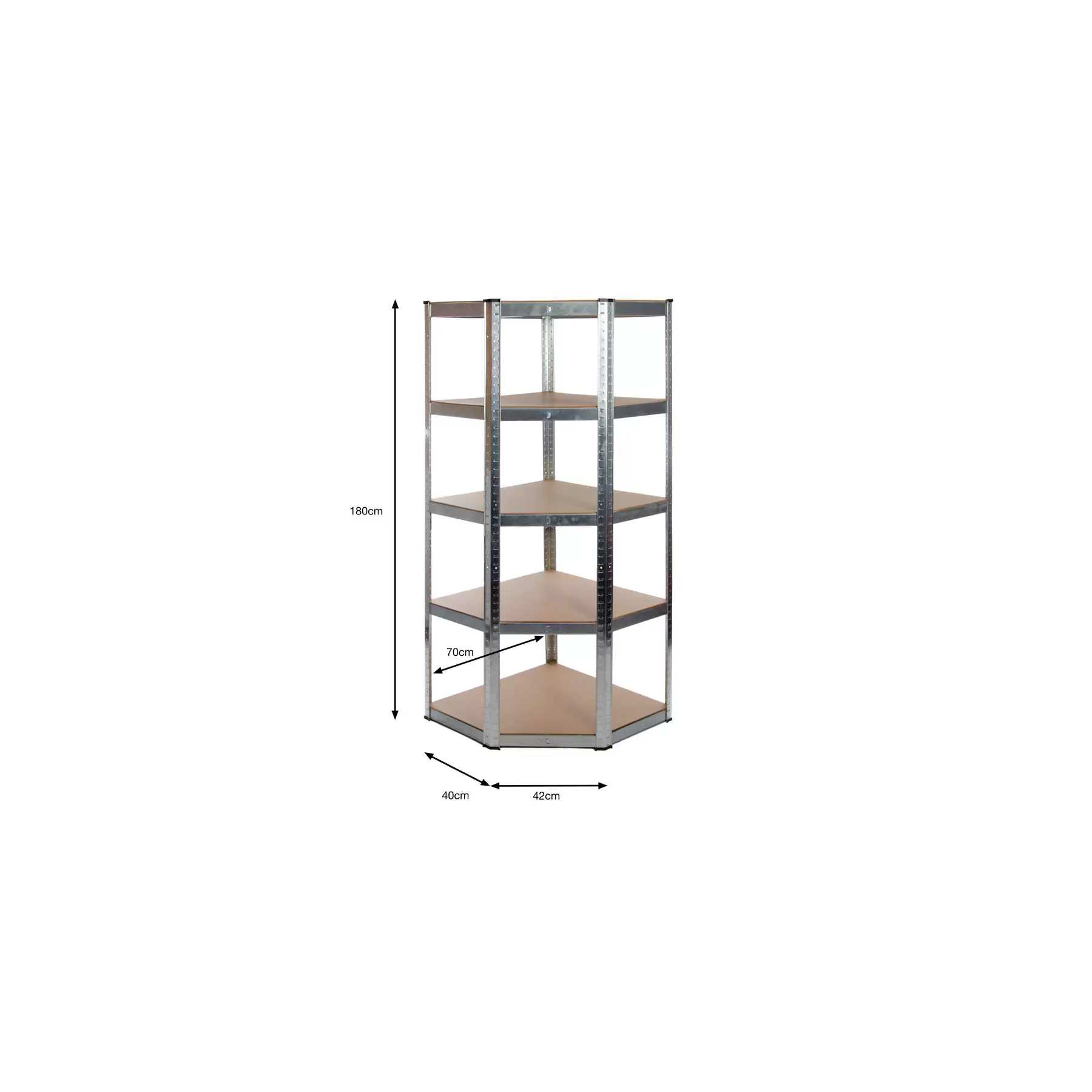 Galvanised Garage Shelving Corner Unit 3 Pack (175KG) - Boltless - Image 5