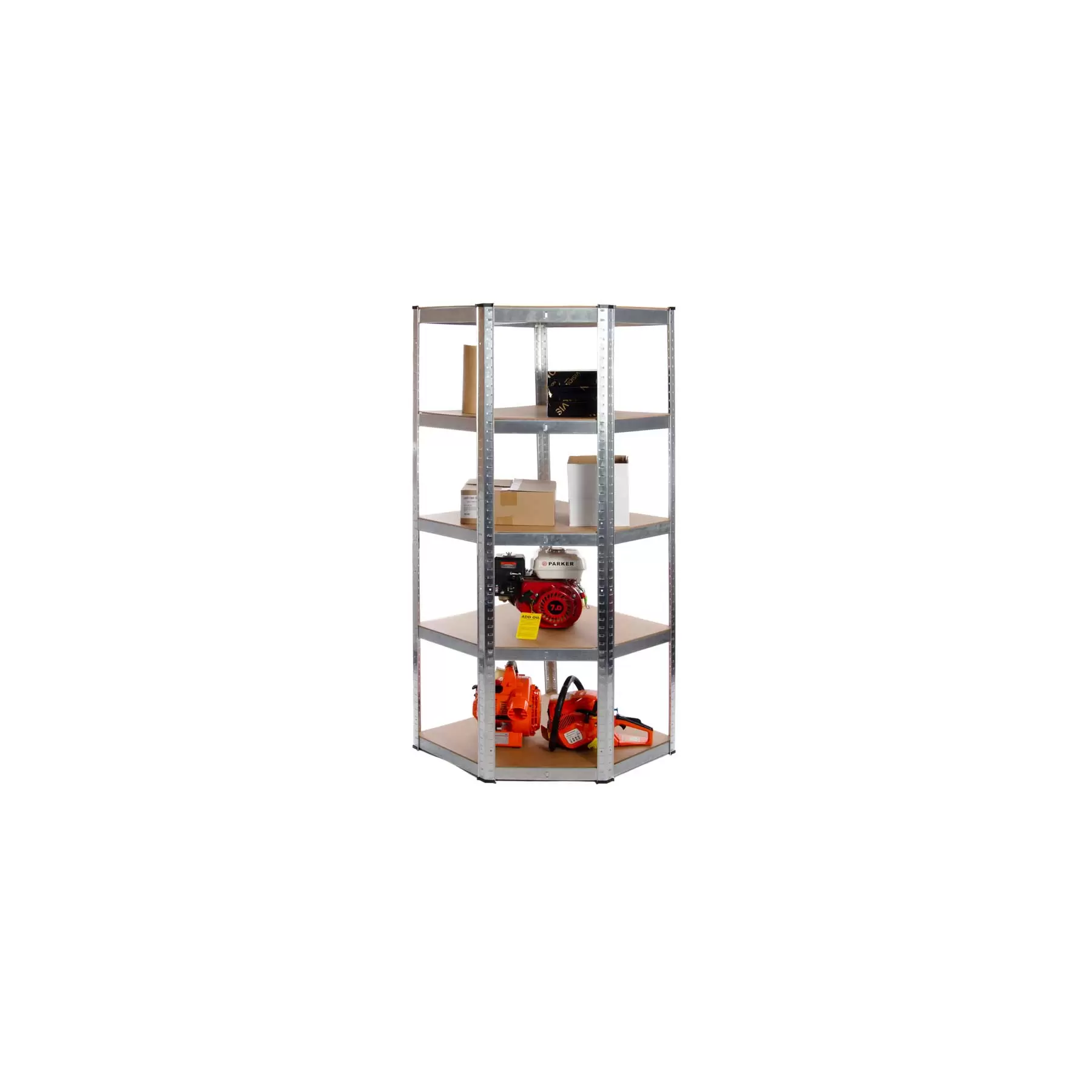 Galvanised Garage Corner Shelving Unit (175KG) - Boltless - Image 10