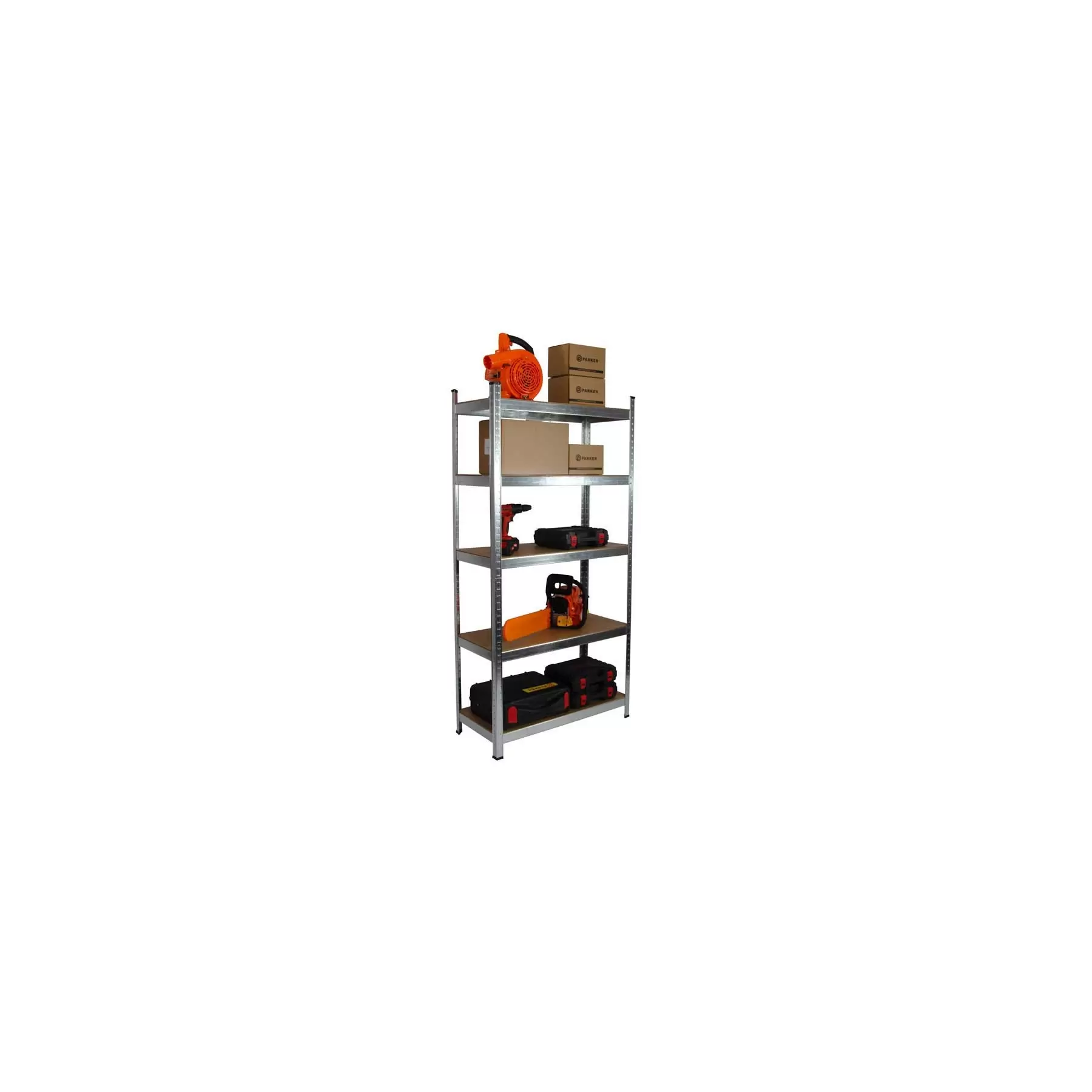 4 x Galvanised Garage Shelving Unit (265KG) - Boltless - Image 11