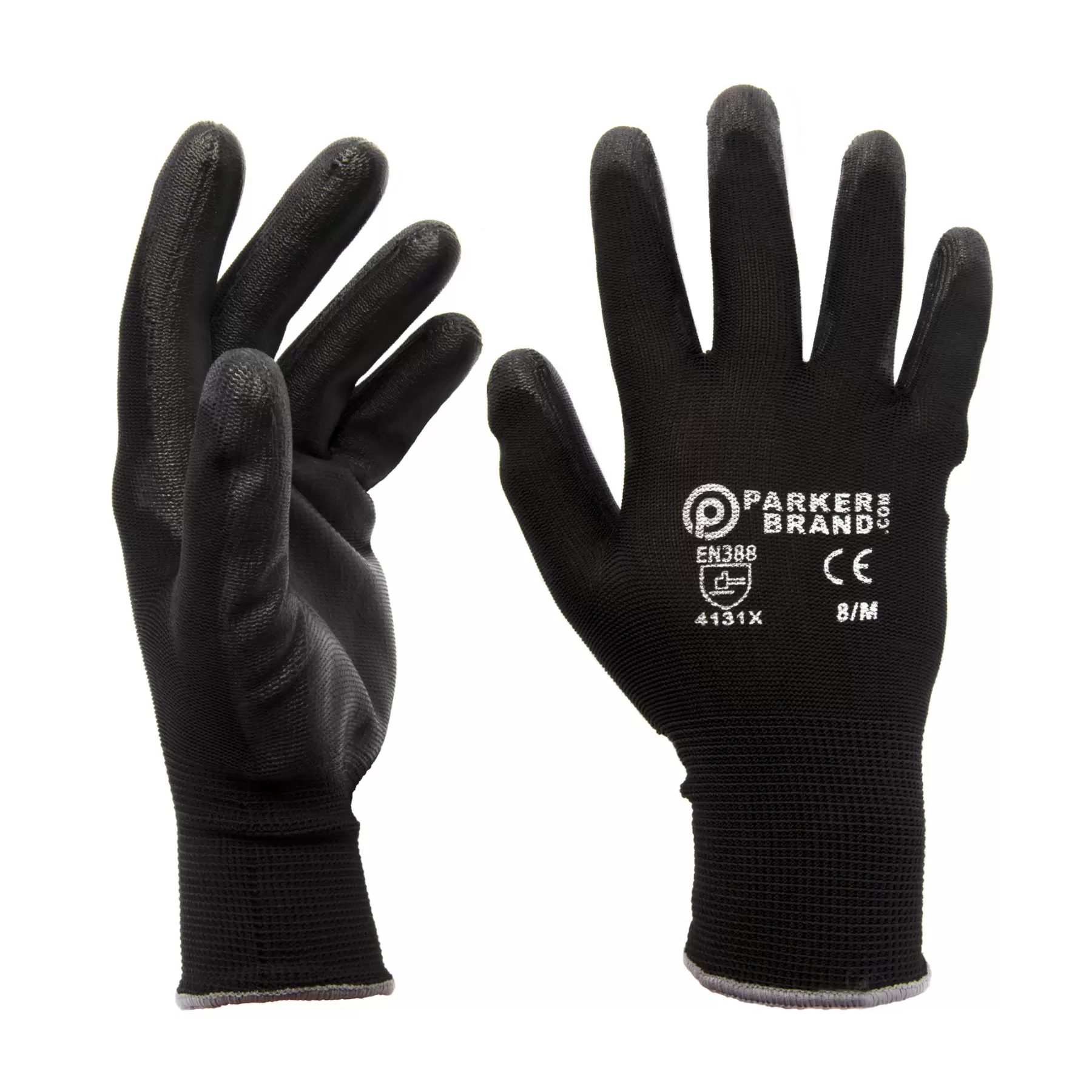 1 x Black Nylon / Nitrlie Coated Safety Work Gloves - Medium 1 x Black Nylon / Nitrlie Coated Safety Work Gloves - Medium