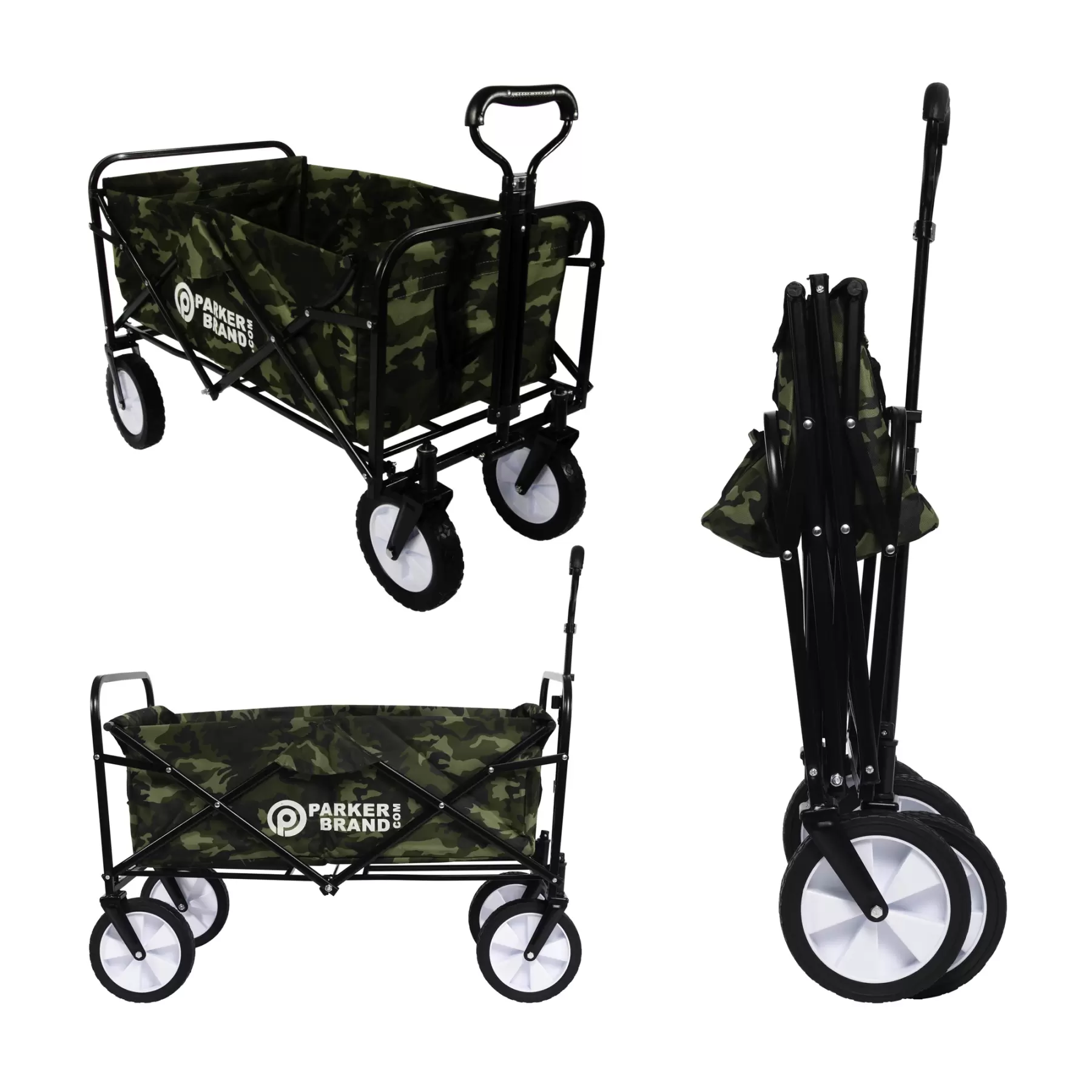 Heavy Duty Foldable Garden Trolley Cart Wagon - Camouflage Heavy Duty Foldable Garden Trolley Cart Wagon - Camouflage