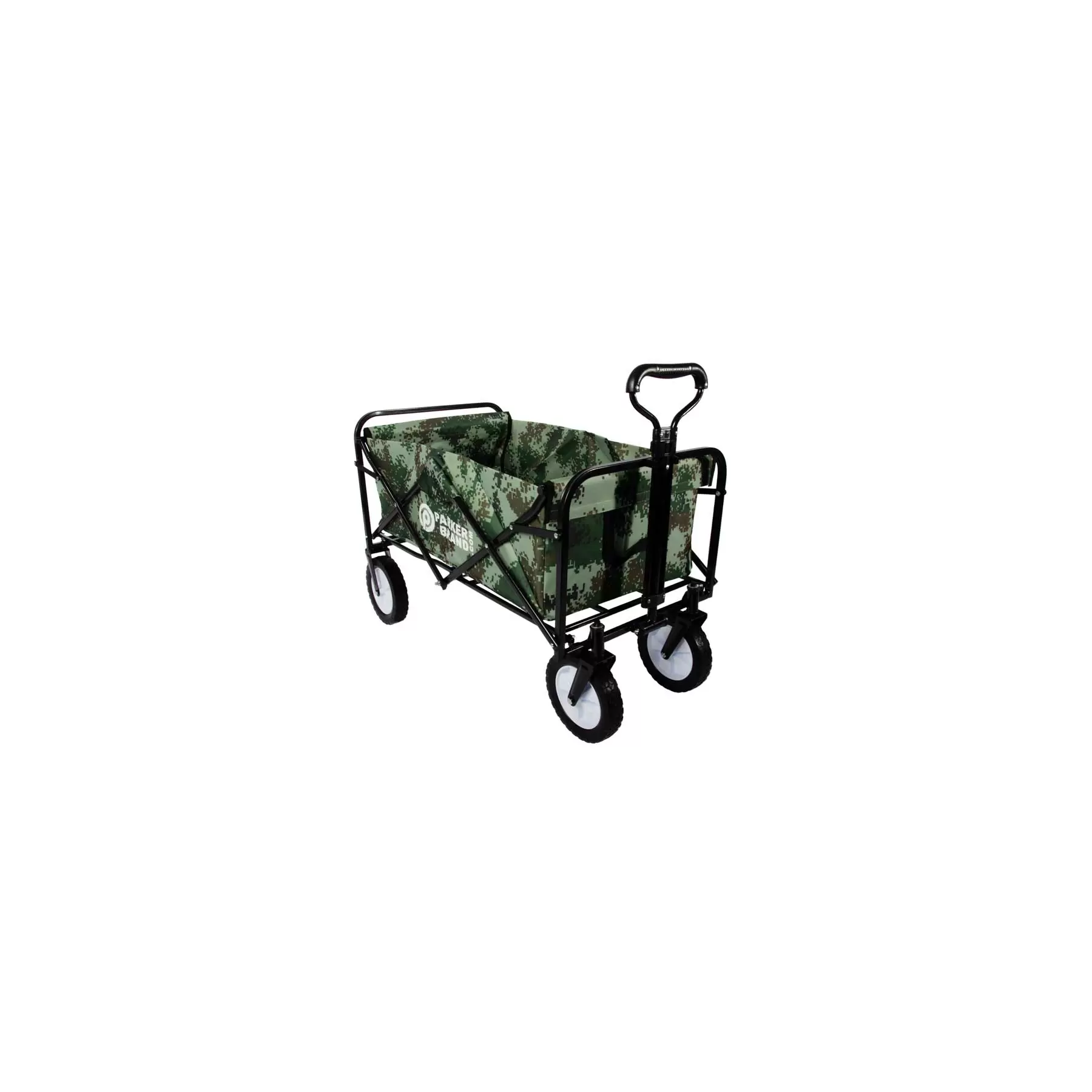 Heavy Duty Foldable Garden Trolley Cart Wagon - Green Digital Camouflage - Image 2