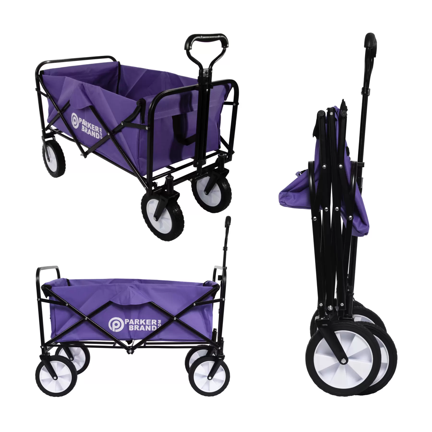Heavy Duty Foldable Garden Trolley Cart Wagon - Lilac Heavy Duty Foldable Garden Trolley Cart Wagon - Lilac