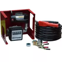 24V Wall Mounted Diesel Transfer Fuel Pump Kit - With Automatic Nozzle