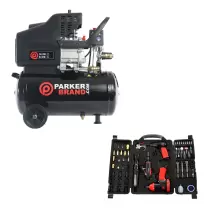 24 Litre Air Compressor - 9.6 CFM & Tool Kit Package