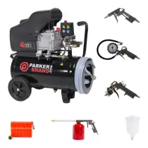 24 Litre Air Compressor with Hose Reel & Tool Kit - 9.6 CFM, 2.5 HP, 24L