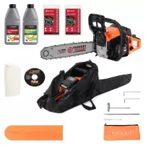 45cc 16" Petrol Chainsaw + 2 x Chains + Oils + More