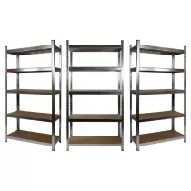 3 x Galvanised Garage Shelving Unit (265KG) - Boltless