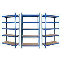 3 x Powder Coated Garage Shelving Unit (265KG) - Boltless