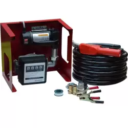 24V Wall Mounted Diesel Transfer Fuel Pump Kit - With Automatic Nozzle
