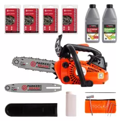 26cc Petrol Chainsaw Pack + 4 x Chains + 2 x Bars + Oils + More!