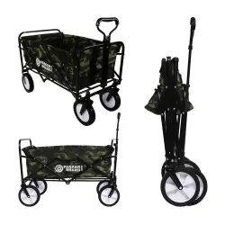 Heavy Duty Foldable Garden Trolley Cart Wagon - Camouflage