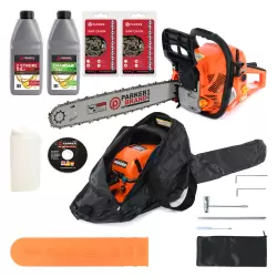 62cc 20" Petrol Chainsaw + 2 x Chains + Oil + More