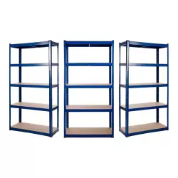 3 x Powder Coated Garage Shelving Unit (175KG) - Boltless
