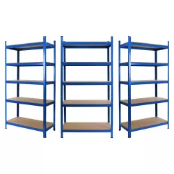 3 x Powder Coated Garage Shelving Unit (265KG) - Boltless